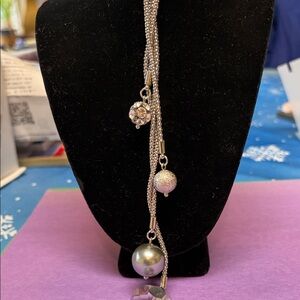 Elegant Silver Necklace with Beaded Accents